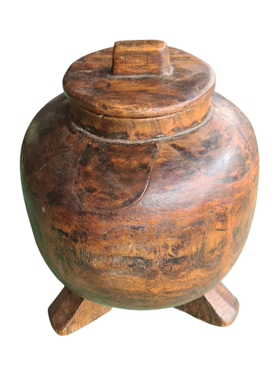 African: Vintage Wooden Stock pot