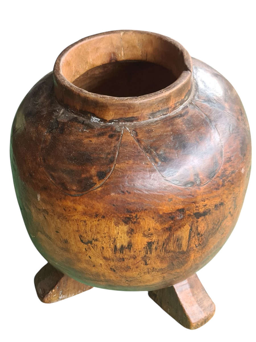 African: Vintage Wooden Stock pot