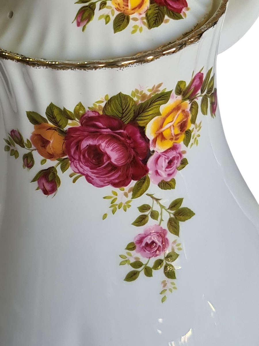 Fine Bone China "Cottage Rose" Made in Taiwan Coffee Pot