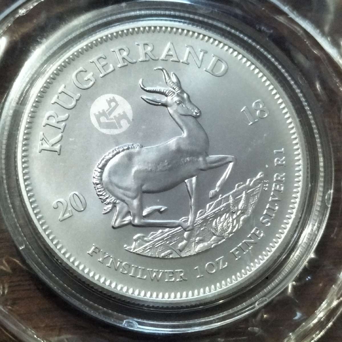 RARE 2018 SILVER KRUGER COIN. WITH "GREAT WALL OF CHINA" MARK.