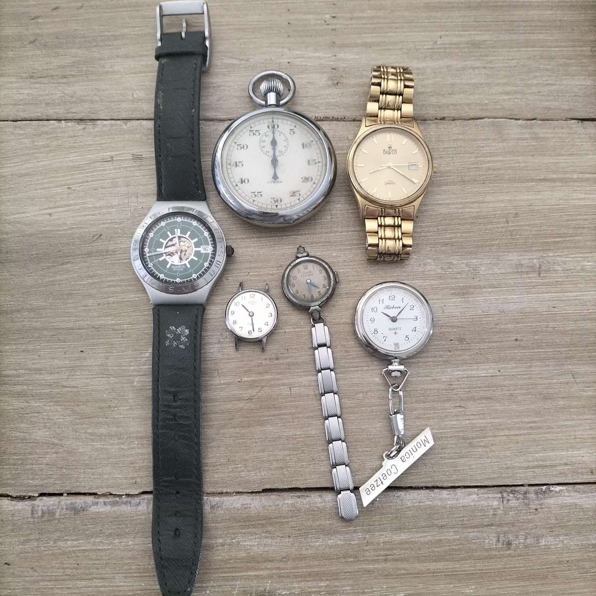 SIX VINTAGE WATCHES.