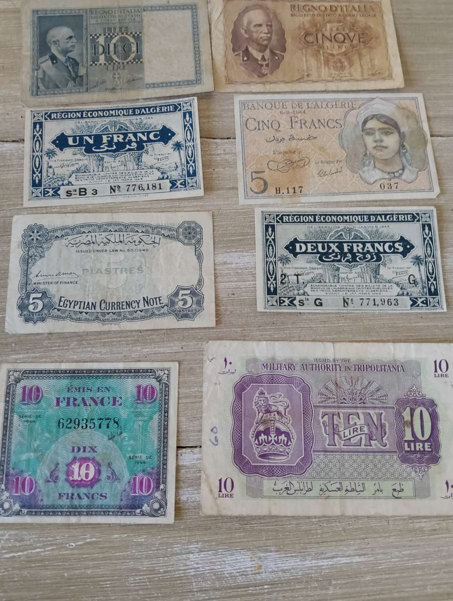 RARE MILITARY WW2 BANKNOTES COLLECTION.