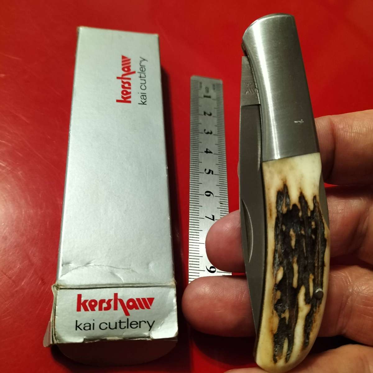 RARE, MODEL 4175, KERSHAW STAG HORN KNIFE.