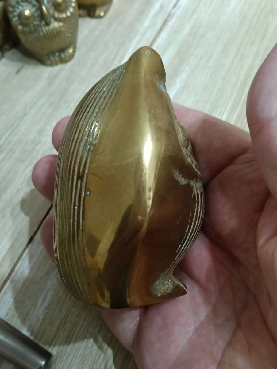 SET FIVE BRASS OWLS OF SIZES.