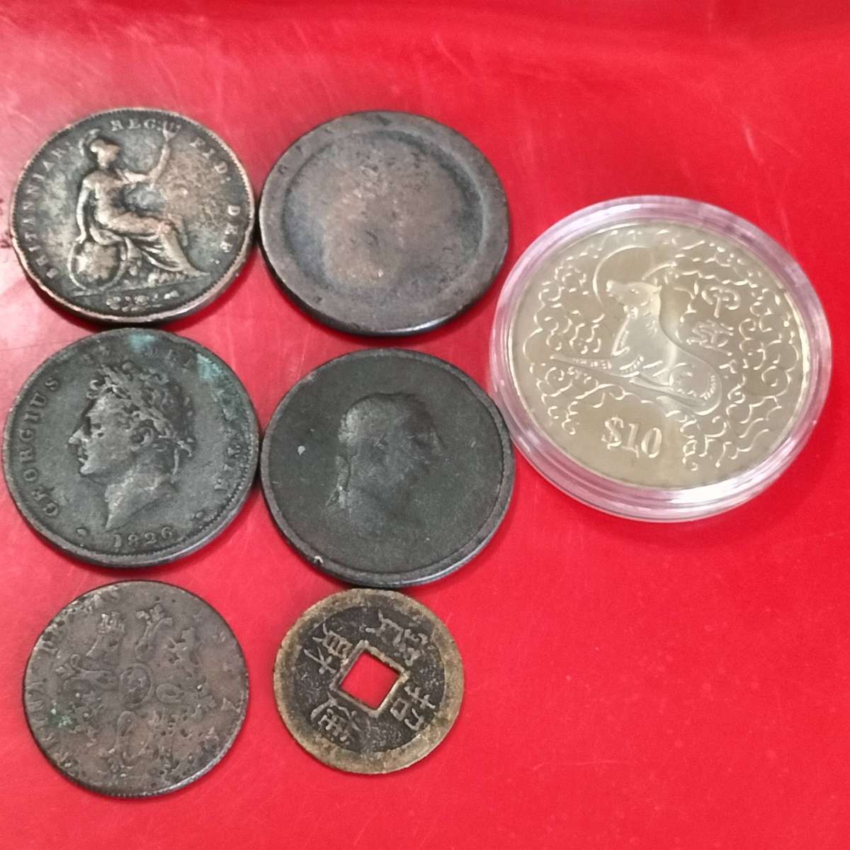 COIN COLLECTION, 7 COINS.