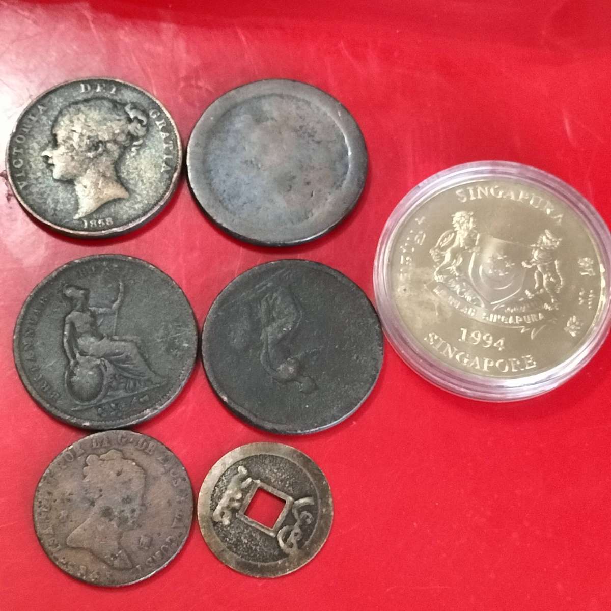 COIN COLLECTION, 7 COINS.