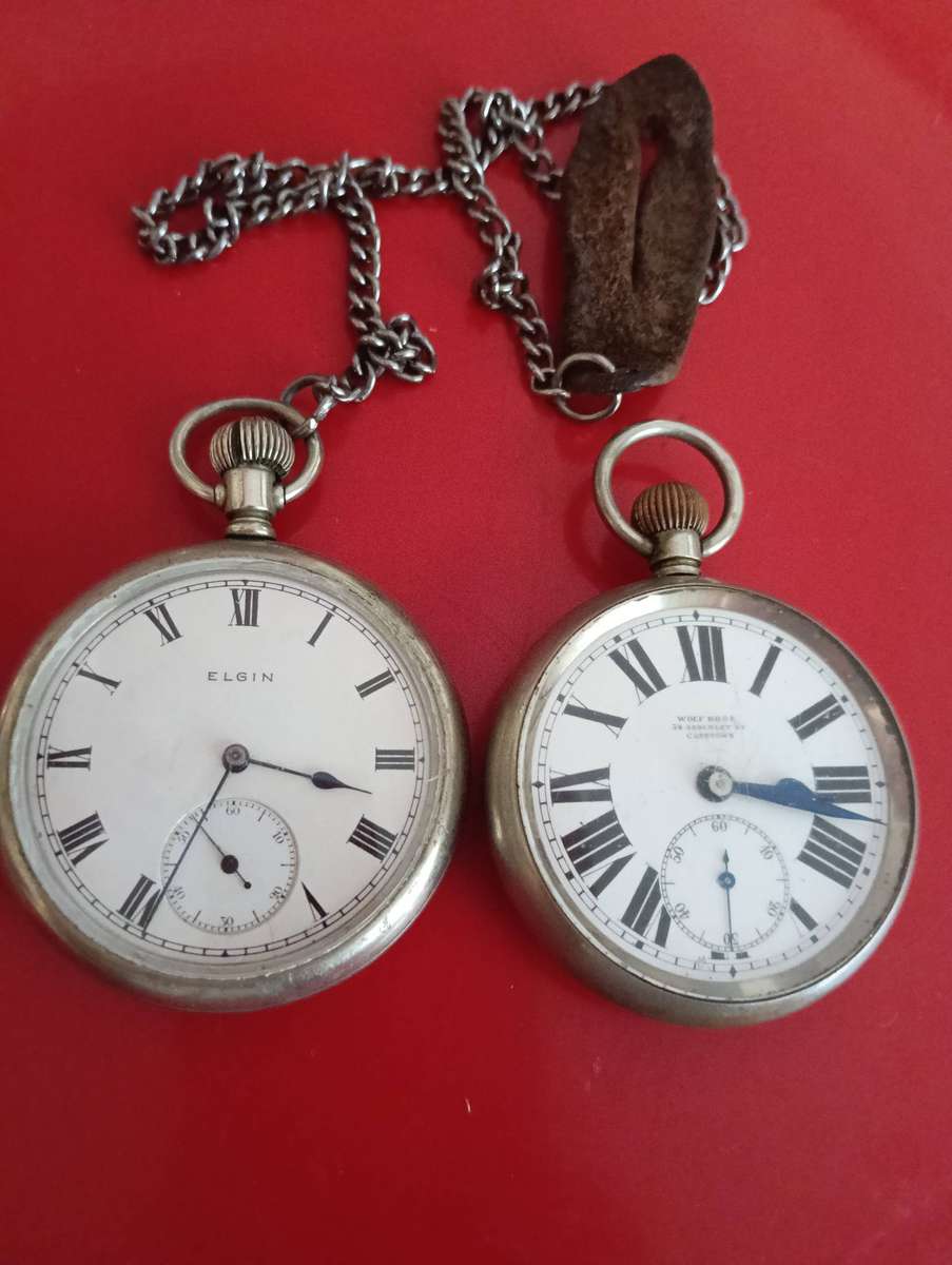 ELGIN AND WOLF BROS POCKET WATCHES.