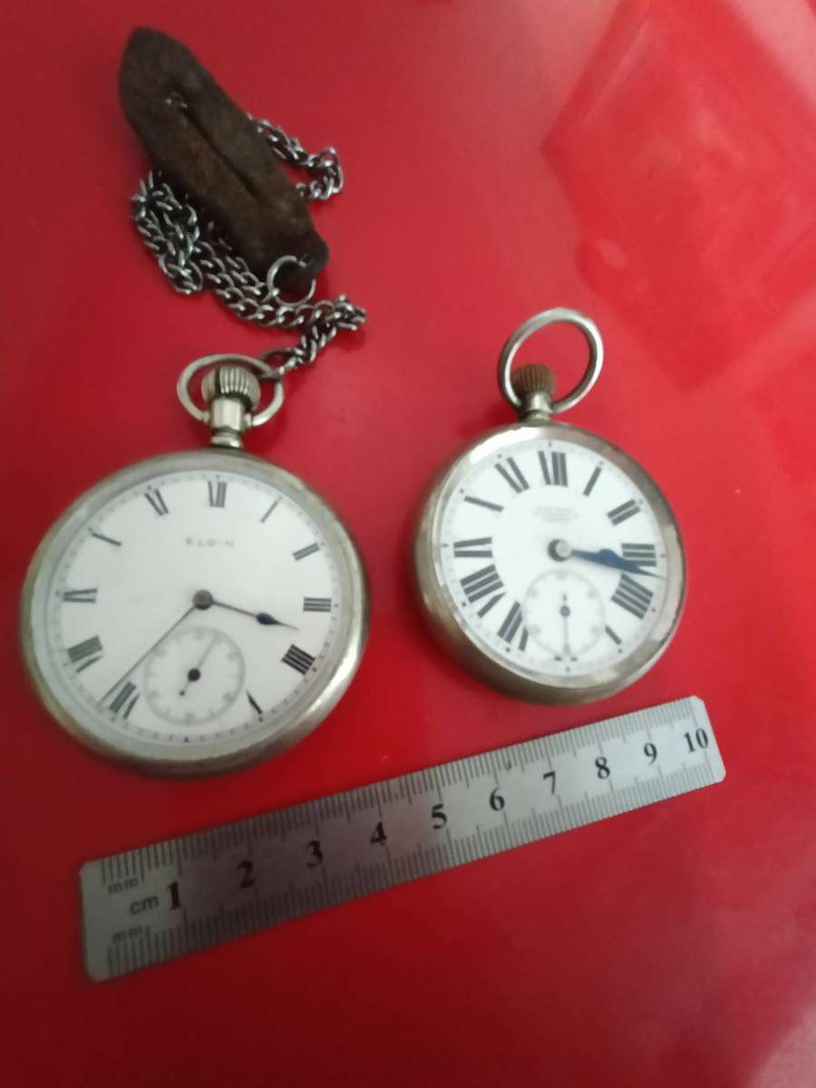 ELGIN AND WOLF BROS POCKET WATCHES.