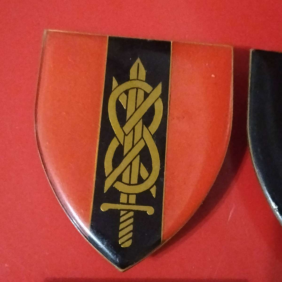 FIVE SADF ARMY BADGES.