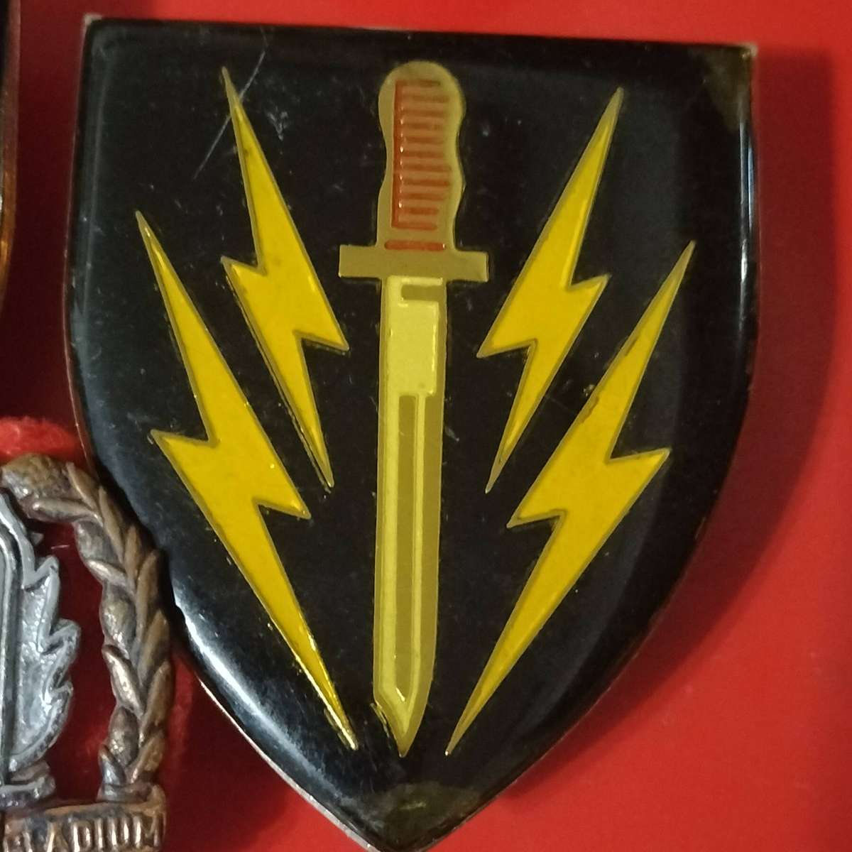 FIVE SADF ARMY BADGES.