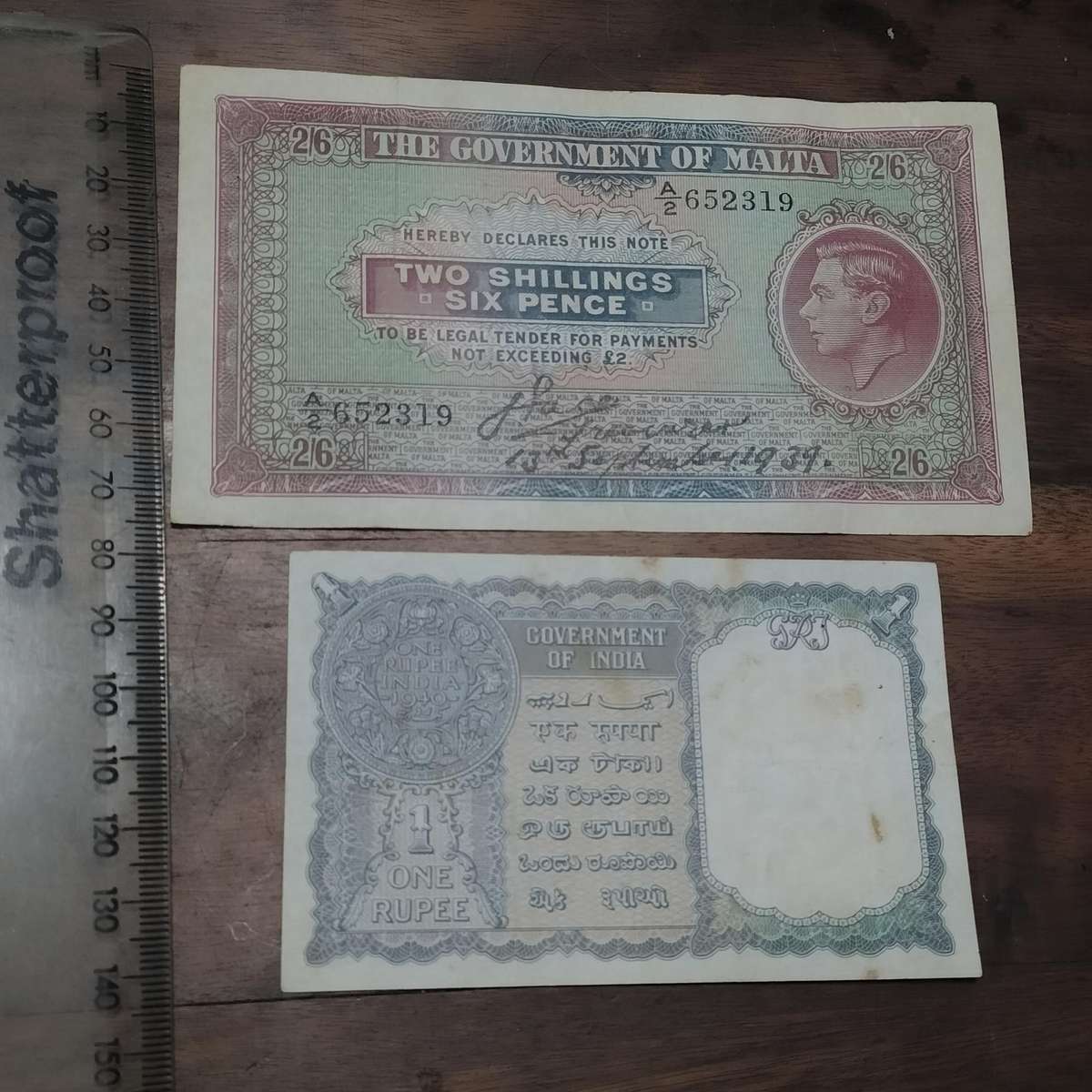 MALTA AND INDIA RARE BANK NOTES.