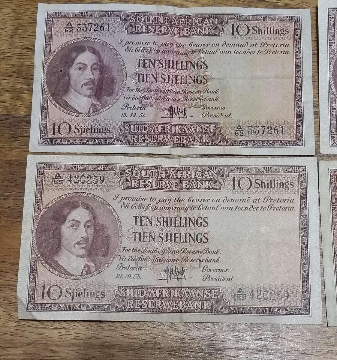 TEN SHILLING S. A.BANK NOTES.