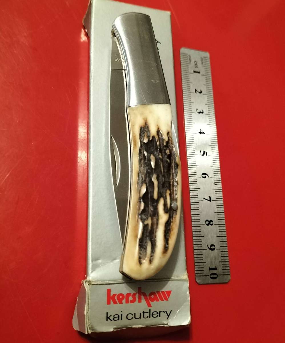 RARE, MODEL 4175, KERSHAW STAG HORN KNIFE.