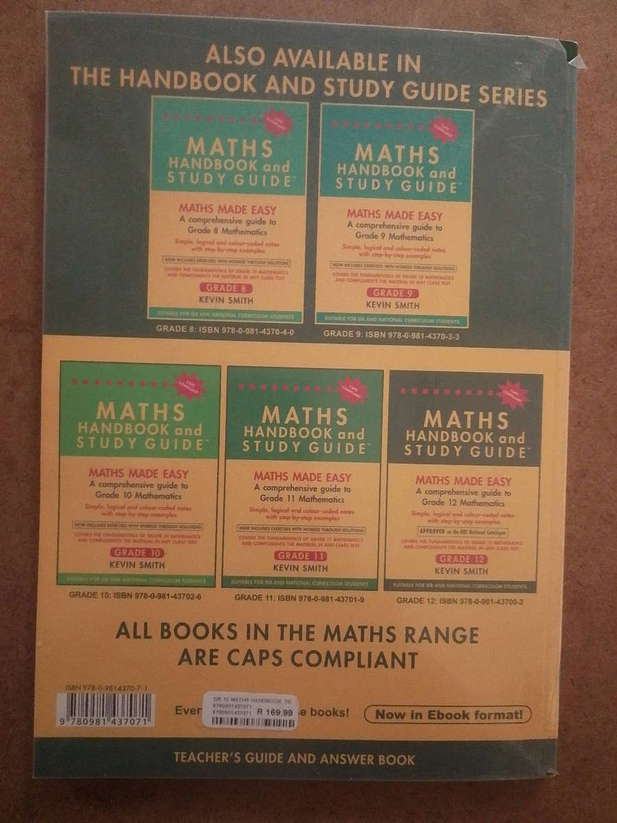 Maths Handbook and Study Guide - grade 12 - Teacher's guide and answer book