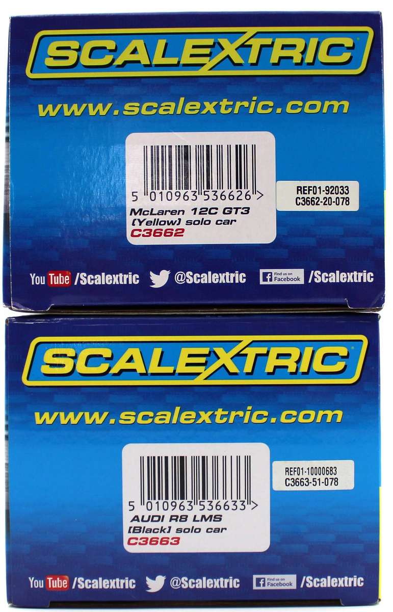 SCALEXTRIC - C3662_C3663 - NEW McCLAREN 12C GT3 & AUDI R8 LMS