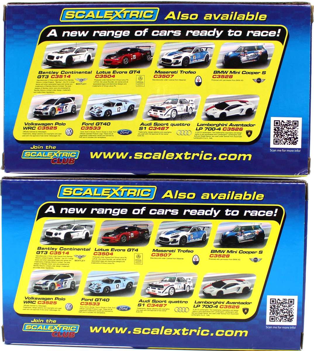 SCALEXTRIC - C3662_C3663 - NEW McCLAREN 12C GT3 & AUDI R8 LMS