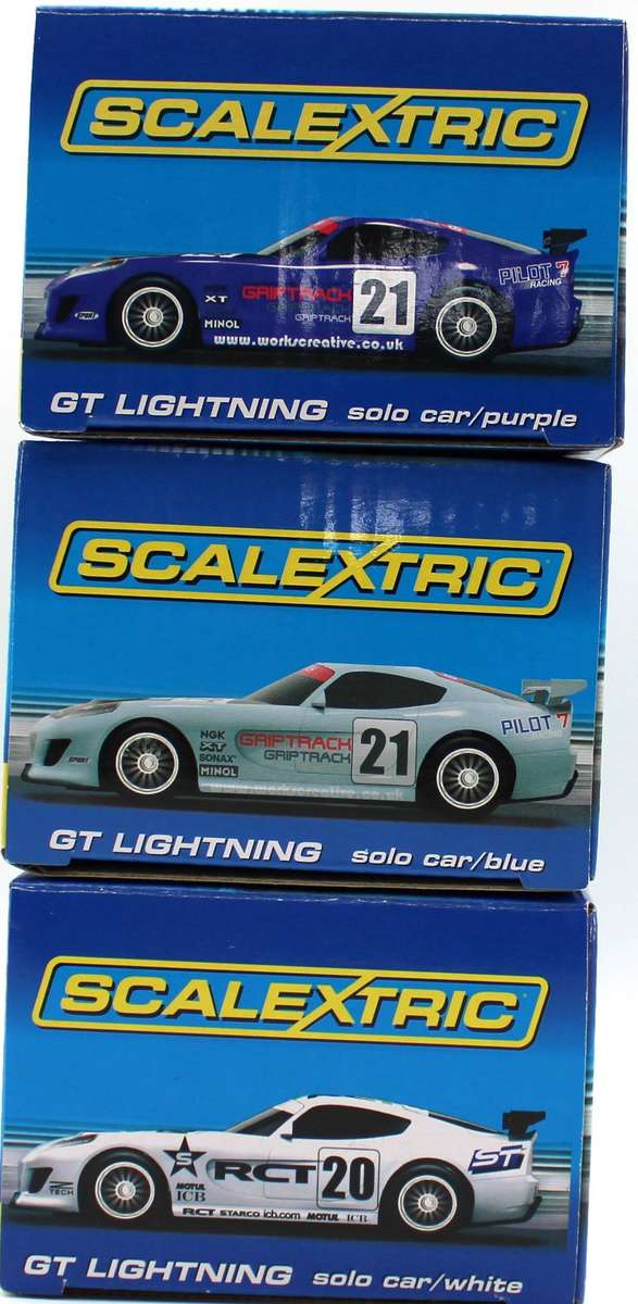 SCALEXTRIC - C3472_C3475_C3476 - 3x NEW GT LIGHTNING CARS