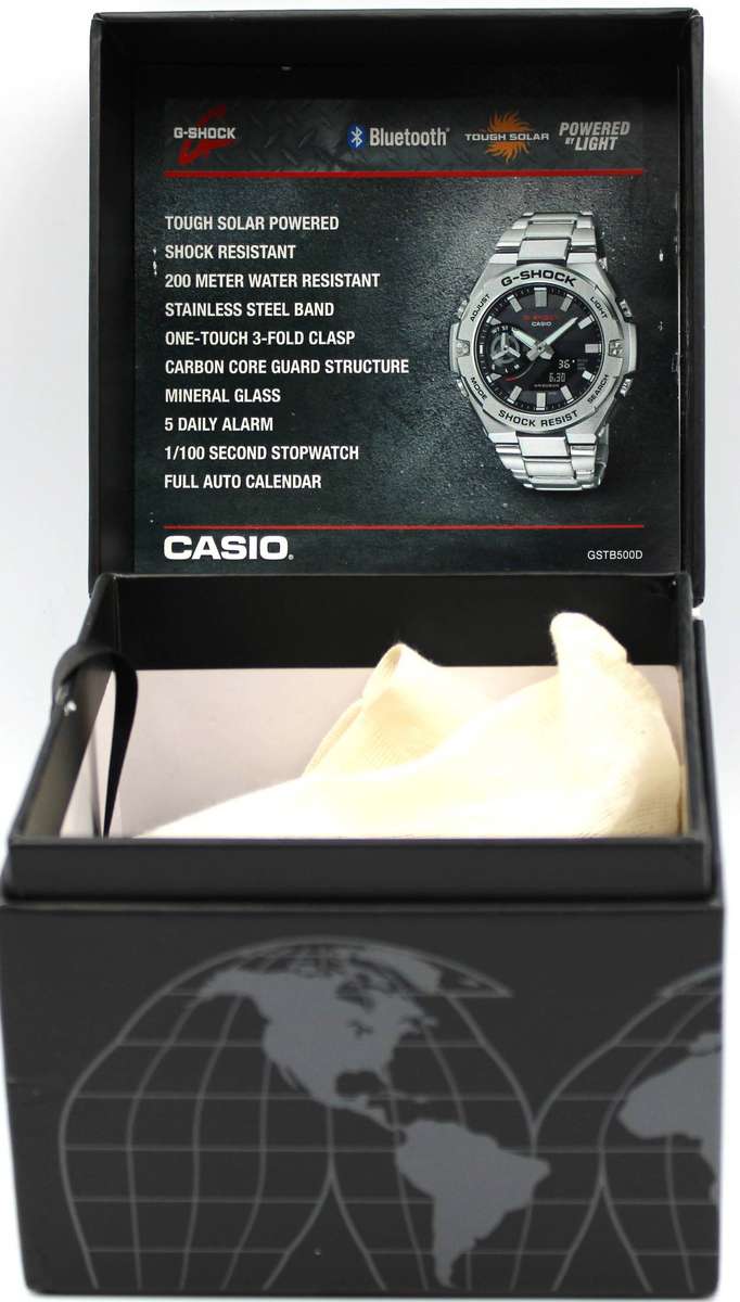 CASIO G-SHOCK G-STEEL - GST-B500D-1AW BLUETOOTH CARBON CORE TOUGH SOLAR STAINLESS WATCH
