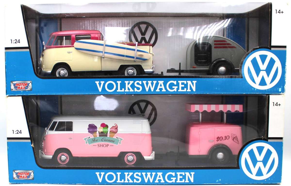 MOTORMAX 1:24 - VW VOLKSWAGEN KOMBI DOUBLE SETS - GREAT!