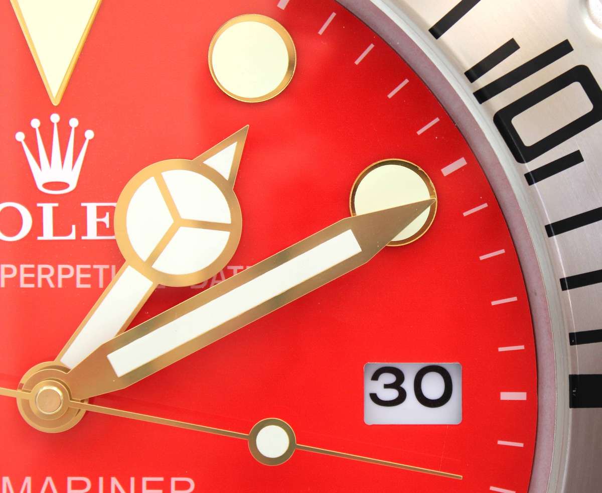 ROLEX SUBMARINER WALL CLOCK - STAINLESS STEEL - 34CM X 5CM