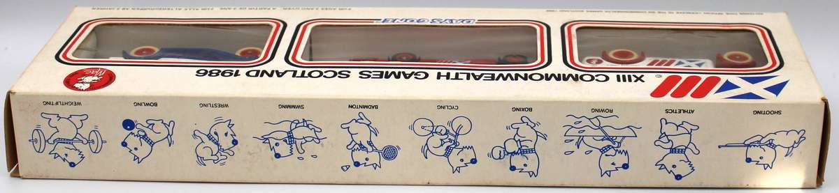 LLEDO DIECAST SET- 13TH COMMONWEALTH GAMES SCOTLAND 1986 - 3 VEHICLES