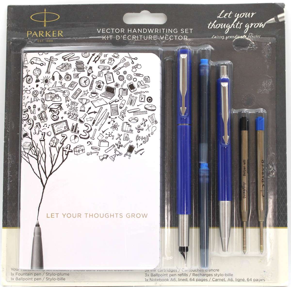 PARKER VECTOR - 2x HANDWRITING GIFT SETS with 64 PAGE NOTEBOOK