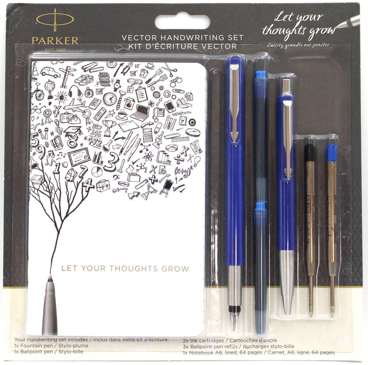 PARKER VECTOR - 2x HANDWRITING GIFT SETS with 64 PAGE NOTEBOOK