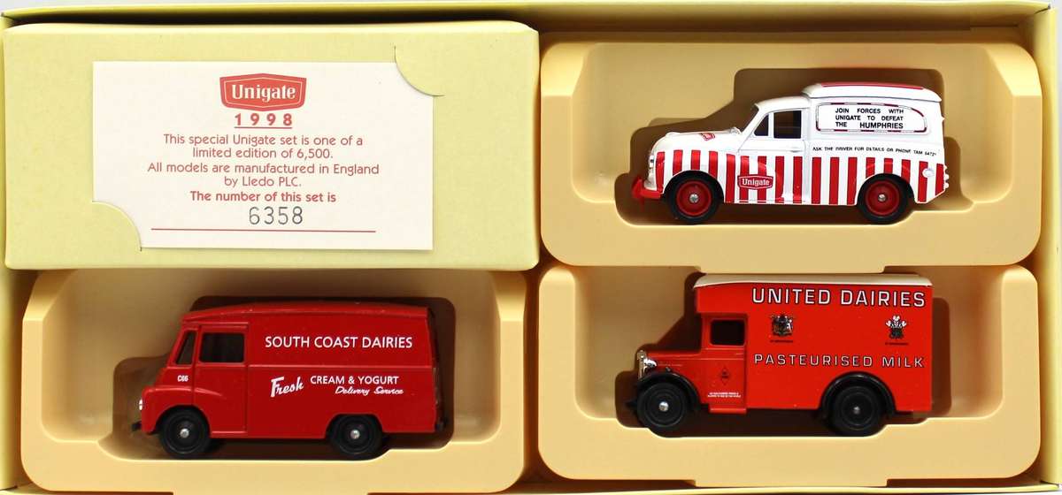 LLEDO DIECAST - 5X UNIGATE UK 3-VEHICLE SETS - 4X LIMITED EDITION - 1994-1998
