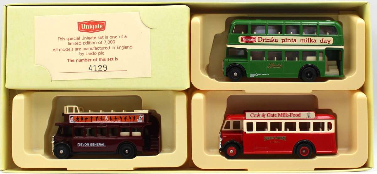 LLEDO DIECAST - 5X UNIGATE UK 3-VEHICLE SETS - 4X LIMITED EDITION - 1994-1998