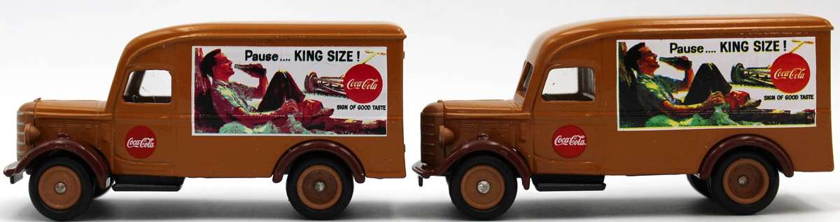 LLEDO DIECAST COCA-COLA 1997 SERIES - 9X DIFFERENT FORD, BEDFORD & DENNIS VANS / TRUCKS
