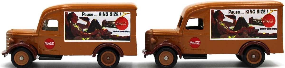 LLEDO DIECAST COCA-COLA 1997 SERIES - 9X DIFFERENT FORD, BEDFORD & DENNIS VANS / TRUCKS