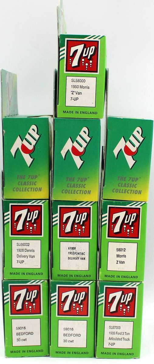 LLEDO DICAST - 10X 7-UP SODA VARIOUS VEHICLES - 3X LIMITED EDITIONS + VARIETY - MINT BOXED
