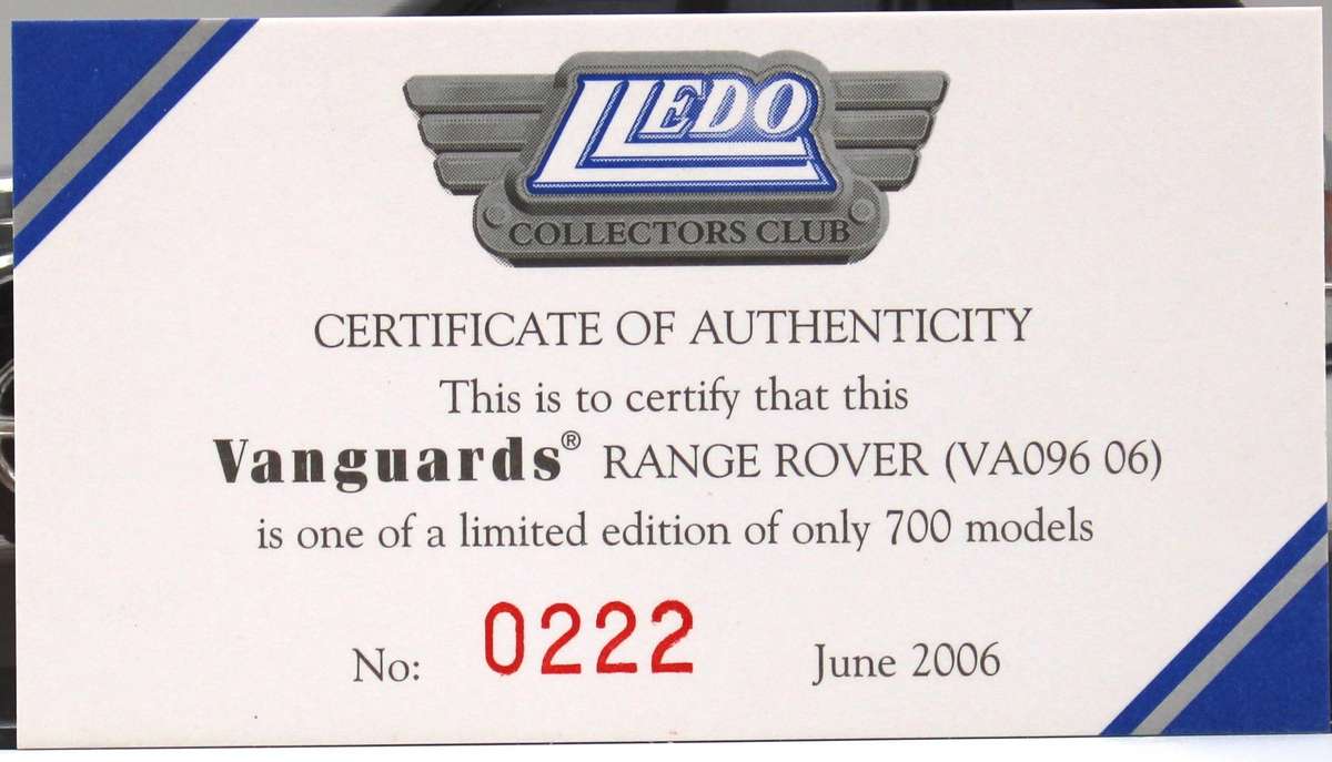LLEDO VANGUARDS MEMBERS EXCLUSIVE - RANGE ROVER - LCC13 - VA09606 - LIMITED EDITION CHROME FINISH