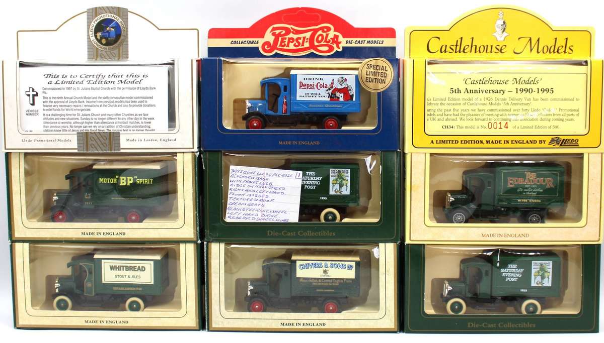 LLEDO 66 SERIES - PART 3 - 8x 1926 DENNIS DELIVERY VANS INCL. 3X LIMITED EDITIONS!