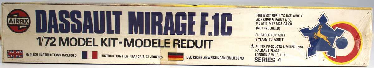 Airfix 04022-2 - 1978 Dassault Mirage F.1C - S.A.A.F. Decals - Sealed