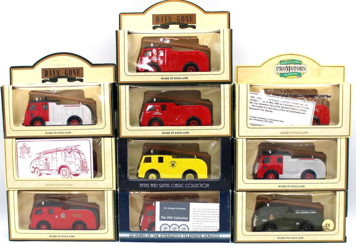 LLEDO 60 SERIES - PART 3 - 10x 1958 DENNIS F8 FIRE ENGINES - 3 LIMITED EDITIONS