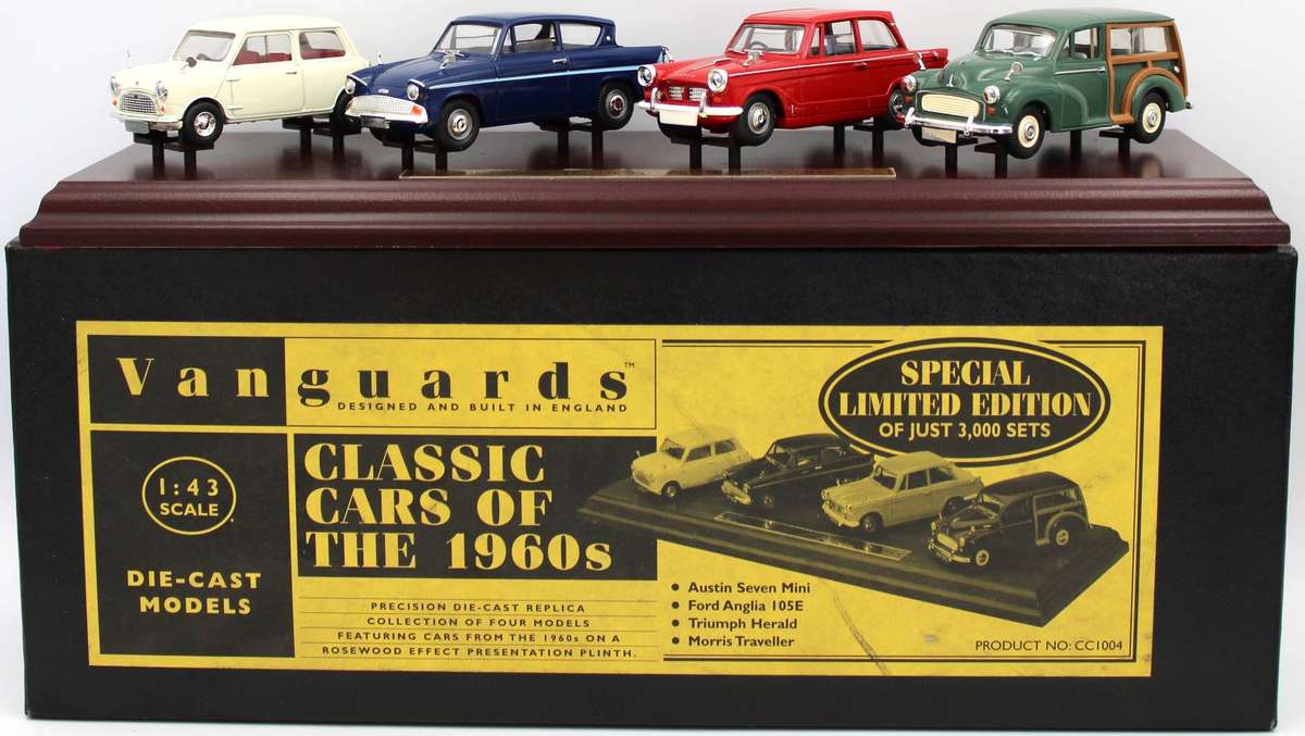 LLEDO VANGUARDS PLINTH SET - CC1004 - AUSTIN 7 MINI, FORD ANGLIA, TRIUMPH HERALD & MORRIS TRAVELLER