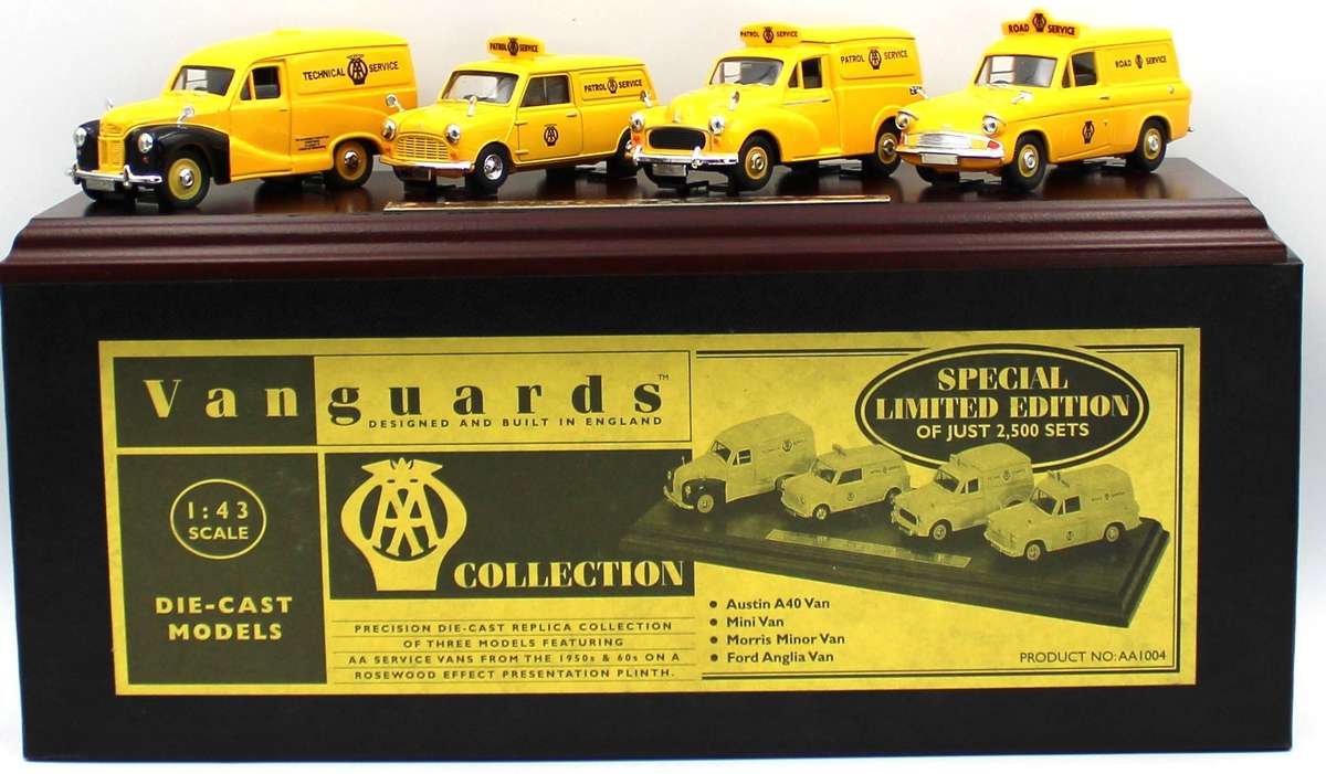LLEDO VANGUARDS AA1004 SET - AUTOMOBILE ASSOC. - AUSTIN VAN, MINI VAN, MORRIS MINOR, FORD ANGLIA