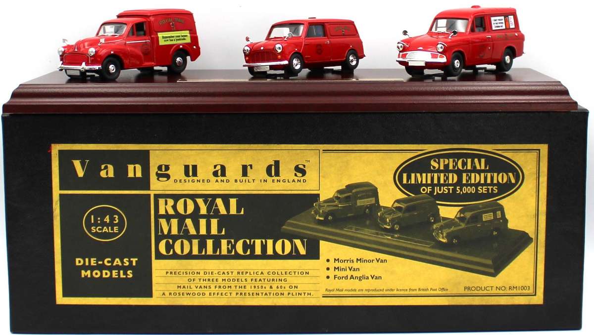 LLEDO VANGUARDS RM1003 -  ROYAL MAIL SET - MORRIS MINOR, MINI VAN & FORD ANGLIA - LIMITED EDITION