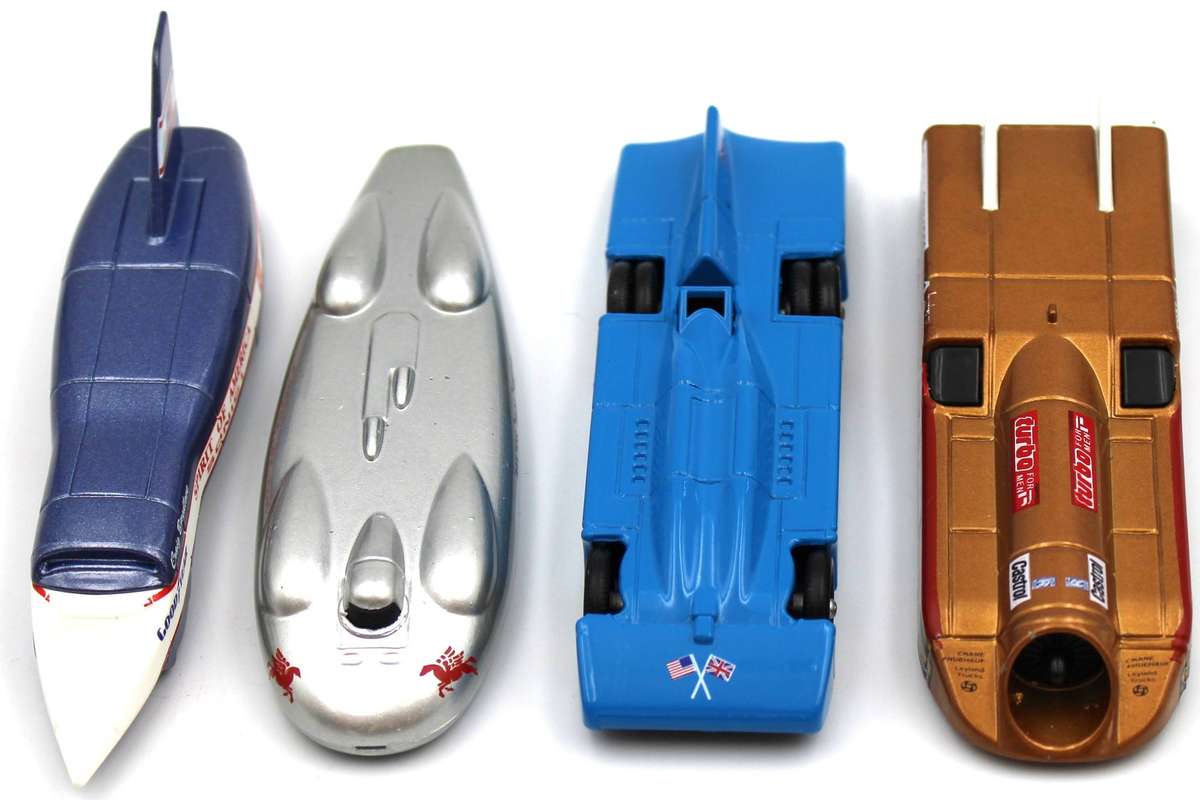 LLEDO DIECAST - KELLOGGS LANDSPEED RECORD LEGENDS SET WITH CHARTS - PM109 TO PM112