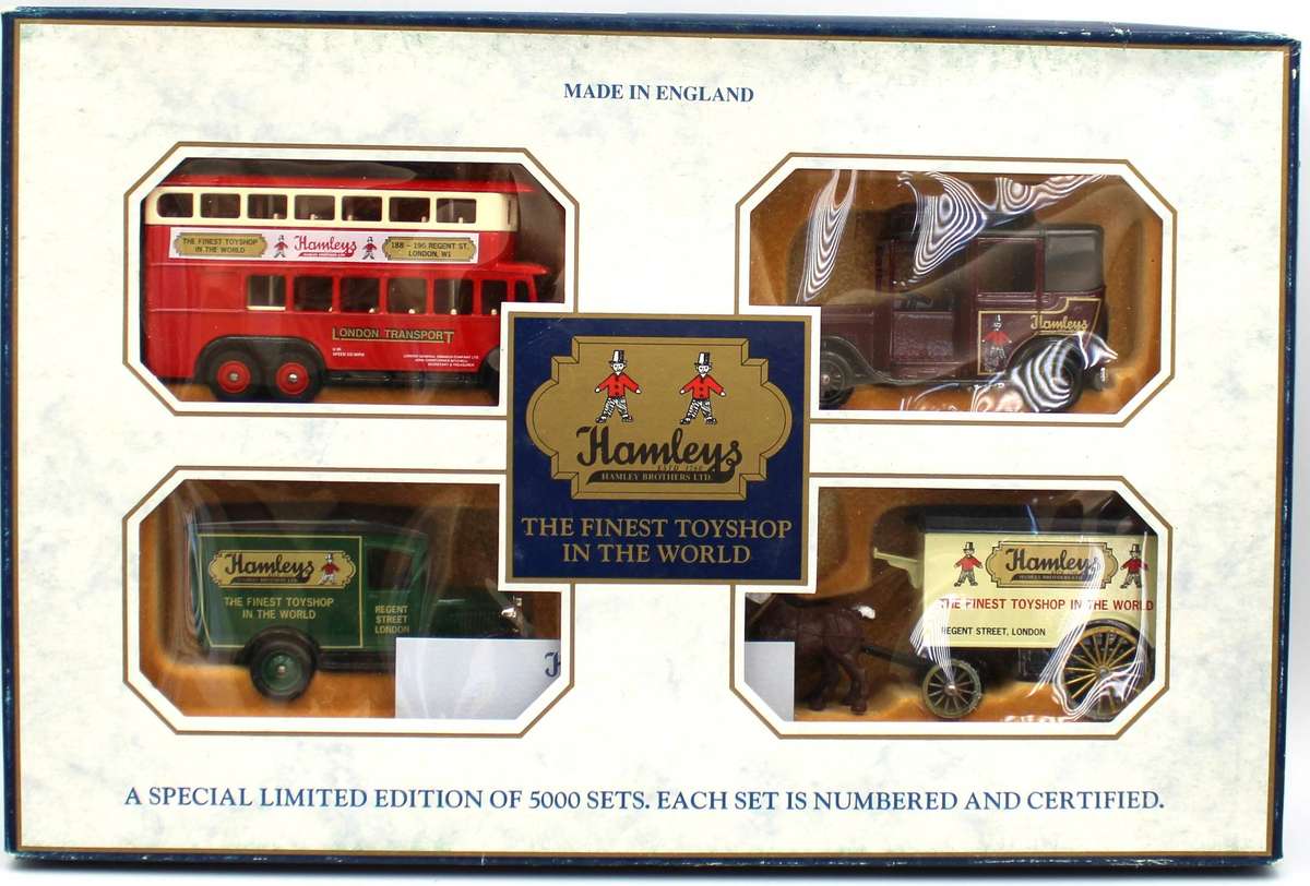LLEDO DIECAST - 2X 4-PIECE SETS, HAMLEY'S HAL1004 & HARROD'S HR2004