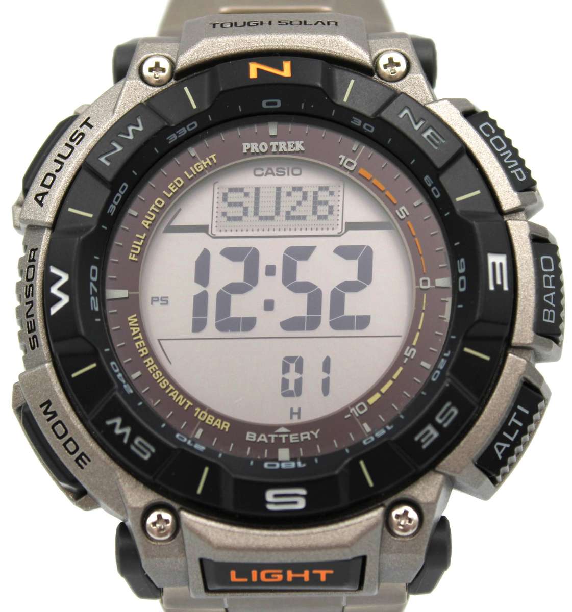 CASIO PRO TREK TITANIUM TOUGH SOLAR PRG-340T-7CR WATCH - AS NEW!