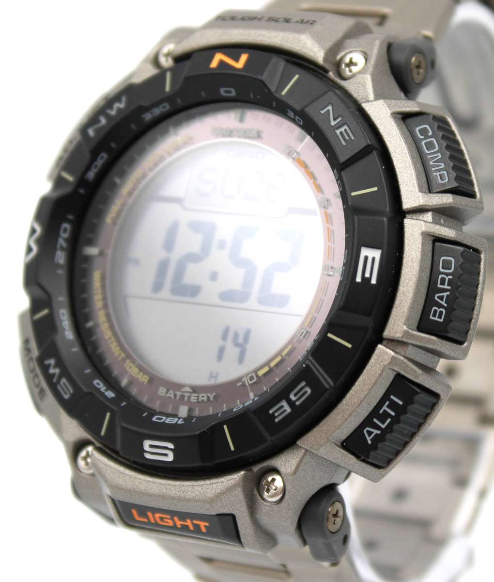 CASIO PRO TREK TITANIUM TOUGH SOLAR PRG-340T-7CR WATCH - AS NEW!