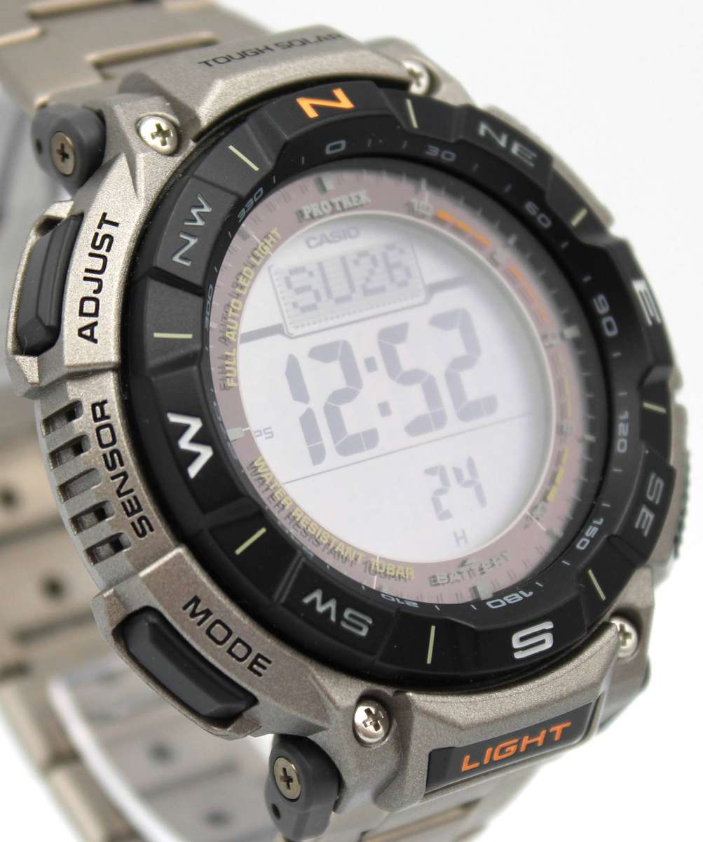 CASIO PRO TREK TITANIUM TOUGH SOLAR PRG-340T-7CR WATCH - AS NEW!