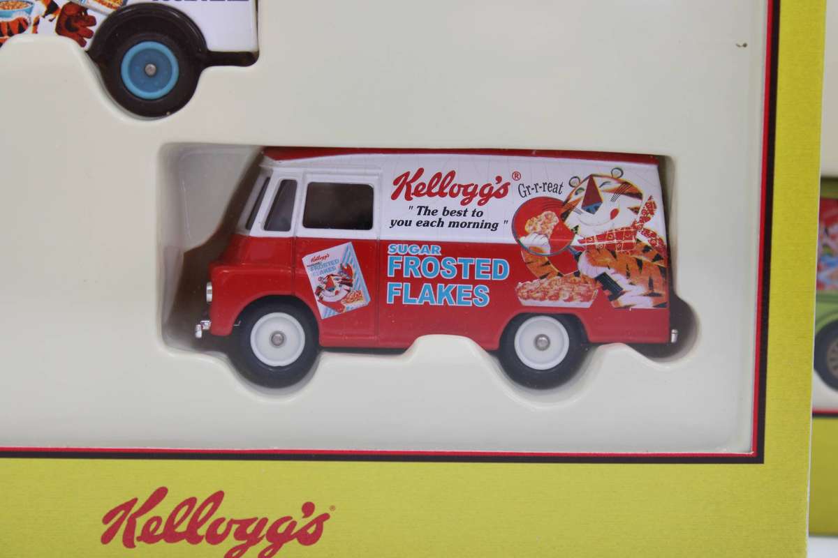 LLEDO - 3X 4-PIECE "KELLOGG'S" SETS - CORN FLAKES, FROSTIES, RICE CRISPIES - 12 VEHICLES