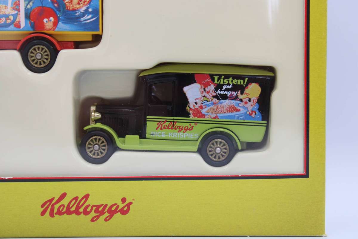 LLEDO - 3X 4-PIECE "KELLOGG'S" SETS - CORN FLAKES, FROSTIES, RICE CRISPIES - 12 VEHICLES