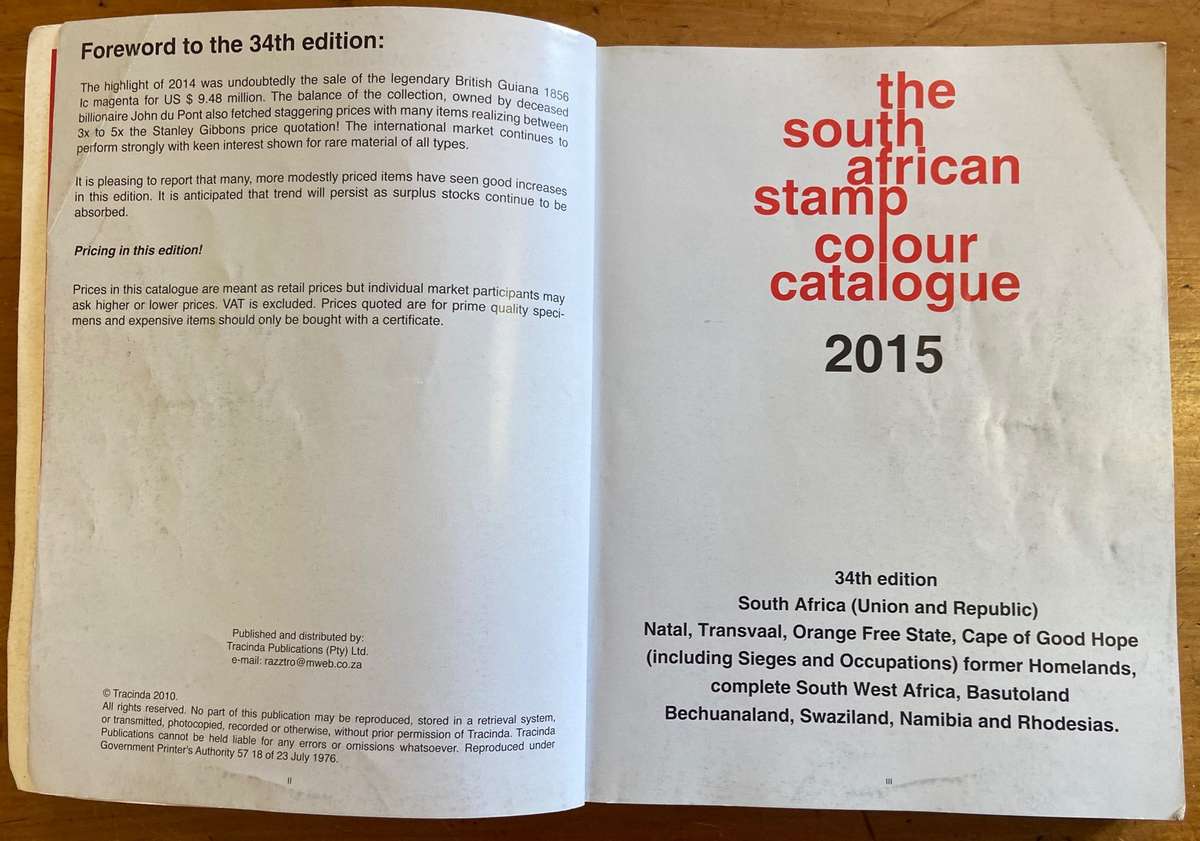 THE SOUTH AFRICAN STAMP COLOUR CATALOGUE 2015 34th EDITION SACC