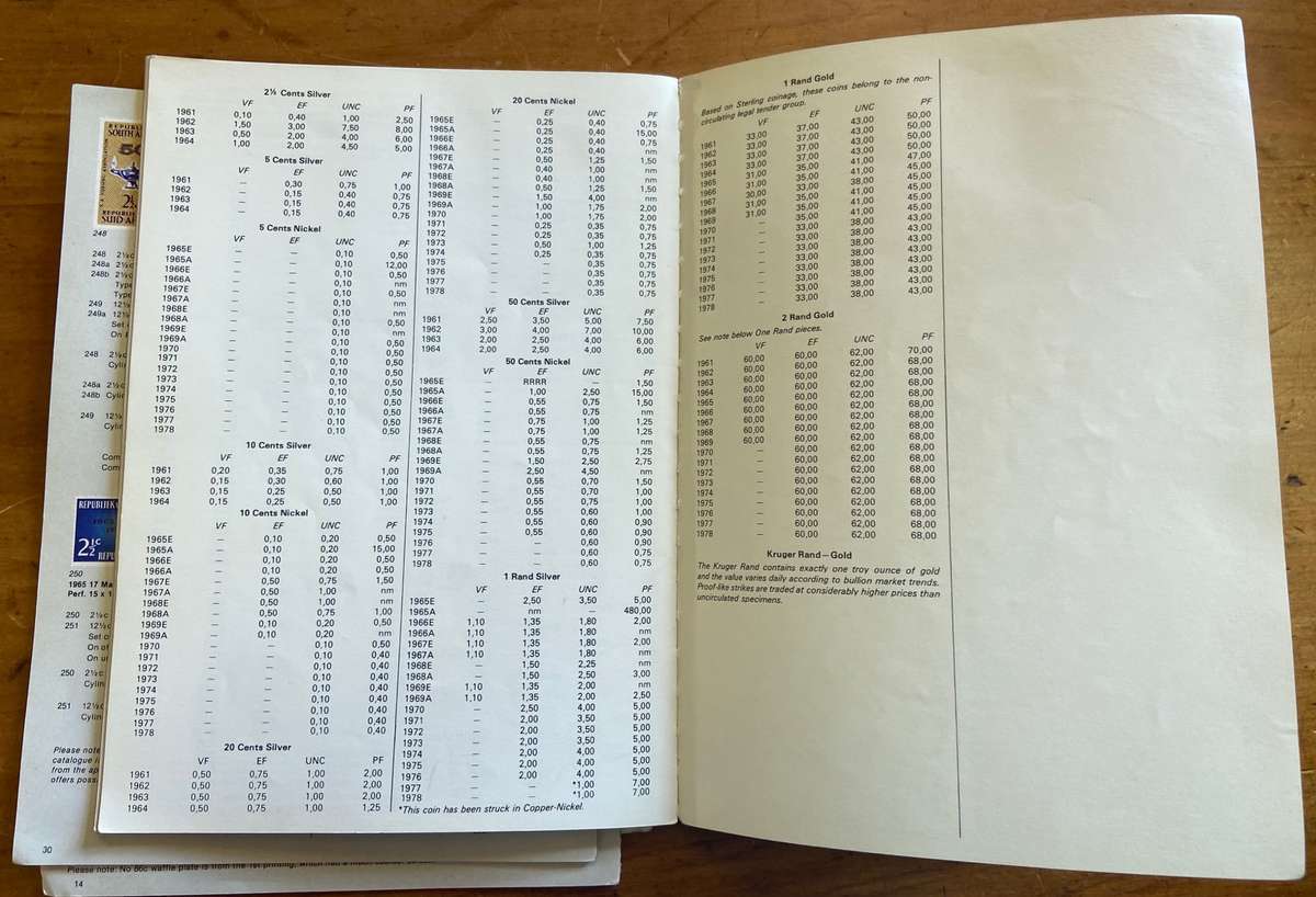THE SOUTH AFRICAN STAMP COLOUR CATALOGUE 1980 4th EDITION SACC + SA Coins last pages!
