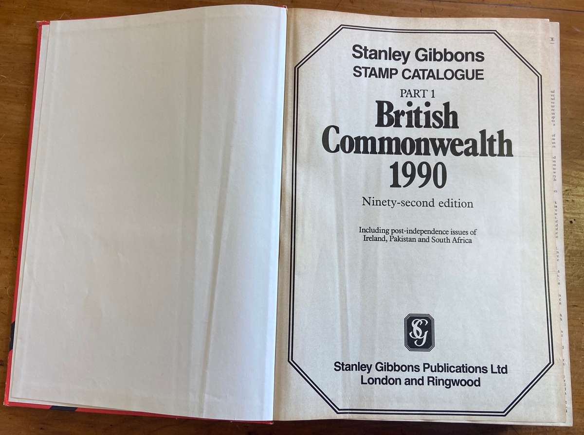 Stanley Gibbons British Commonwealth Stamp Catalogue 1990 - Part 1 - 1074 pages