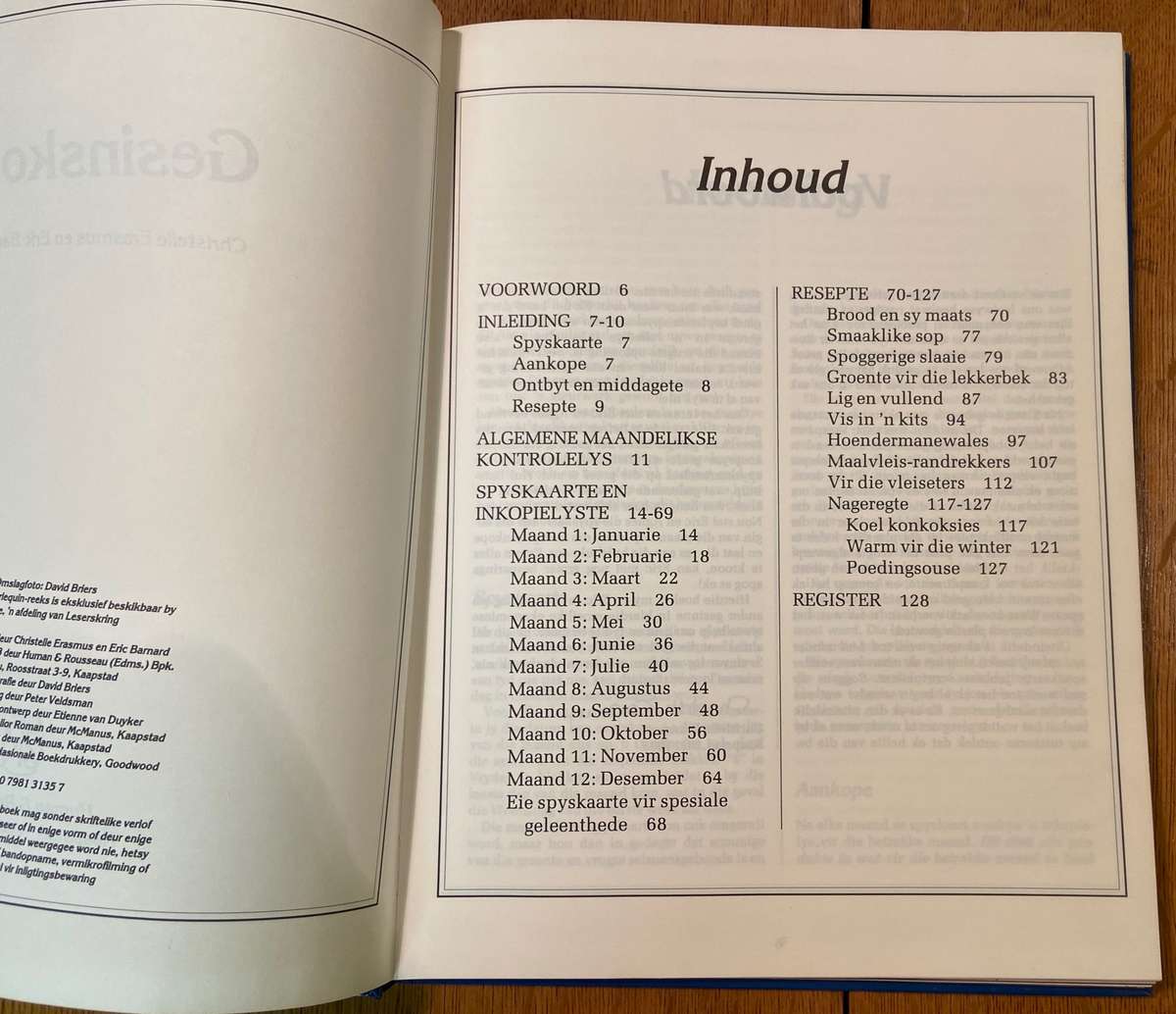 GESINSKOS - Christelle Erasmus en Eric Barnard - 'n Jaarplan-spaarplan - 1st Uitgawe 1993 - RESEPTE.